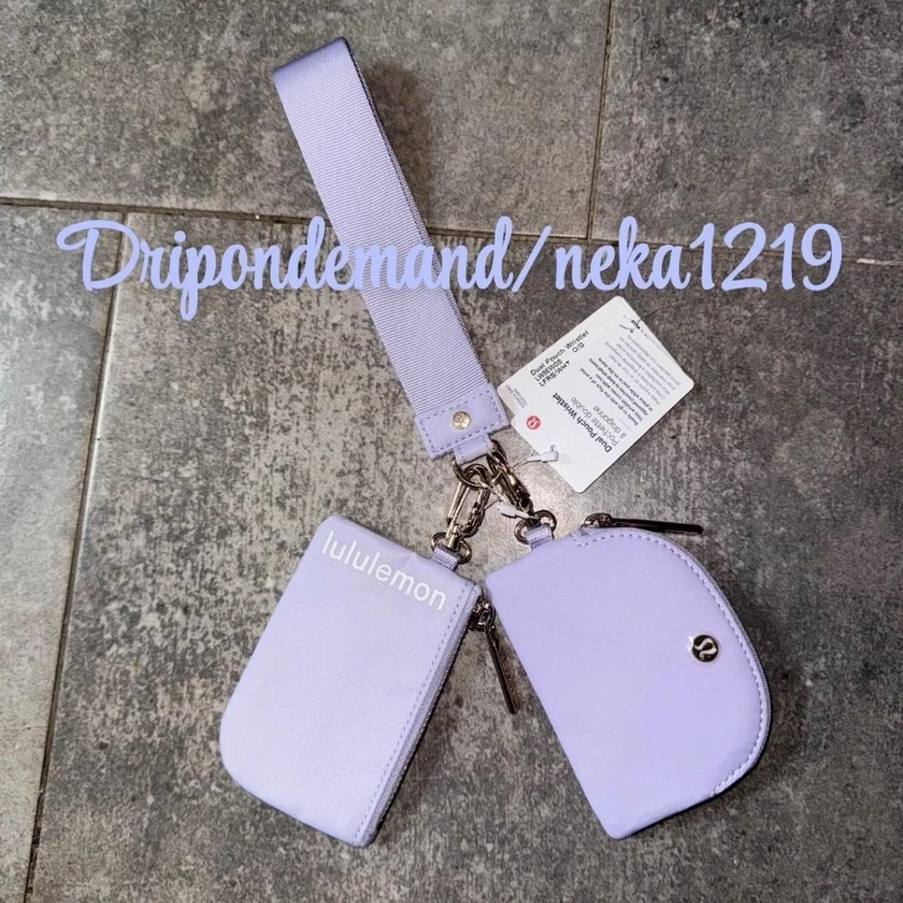 Lululemon Dual Pouch Wristlet- Lavender Frost/White